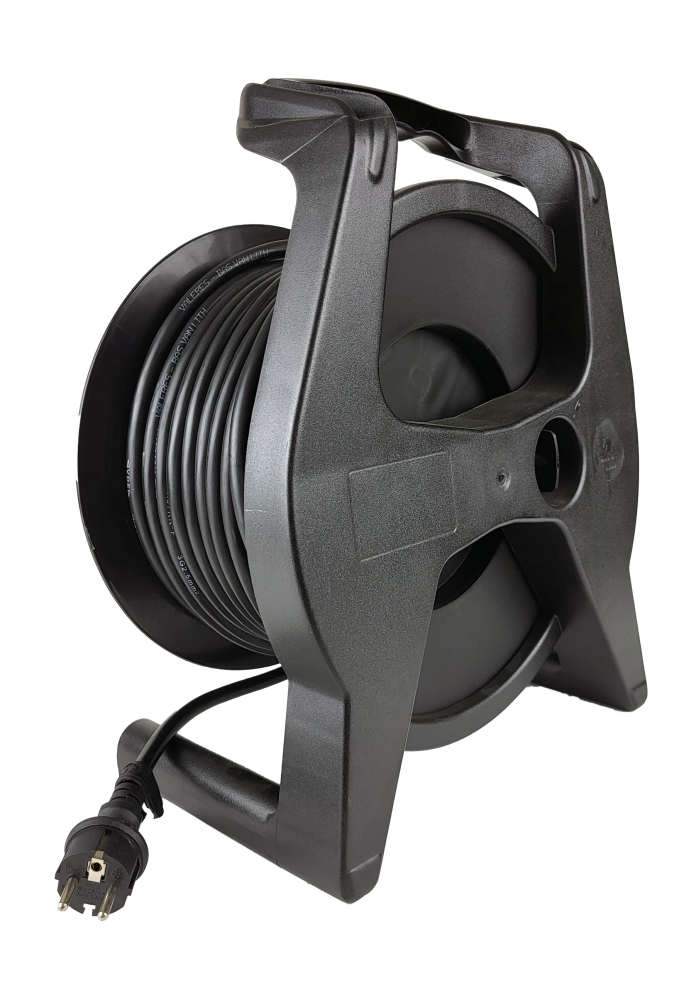 Big-EZ professionele kunststof kabelhaspel 50 mtr. 3G1,50 H07RN-F zwart (NL)