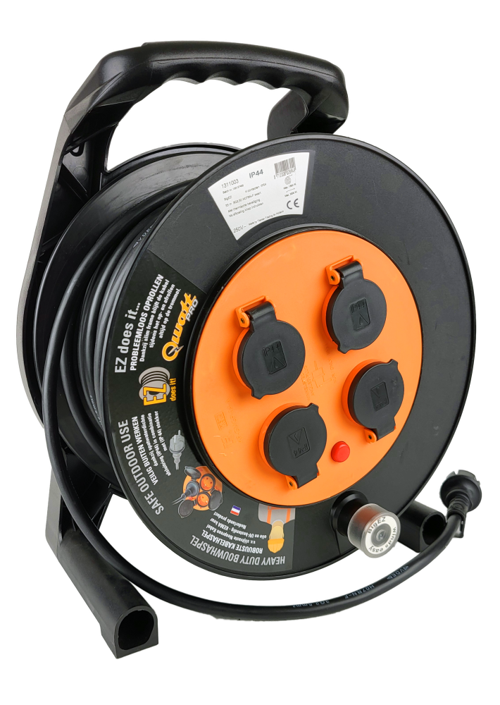 Big-EZ professionele kunststof kabelhaspel 50 mtr. 3G1,50 H07RN-F zwart (NL)