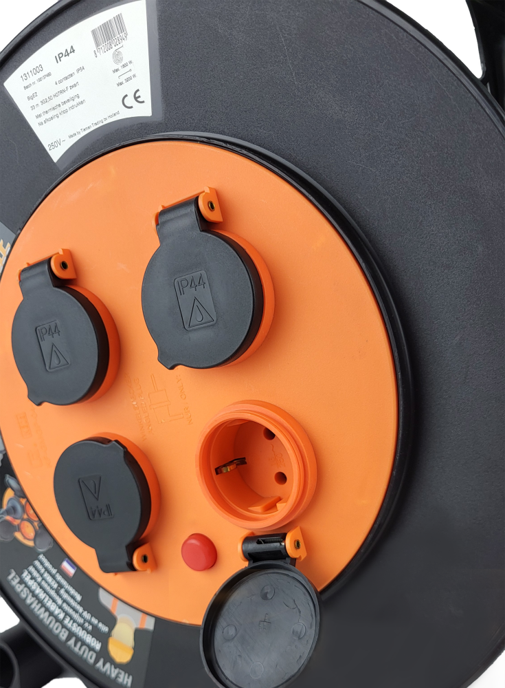 Big-EZ professionele kunststof kabelhaspel 50 mtr. 3G1,50 H07RN-F zwart (NL)
